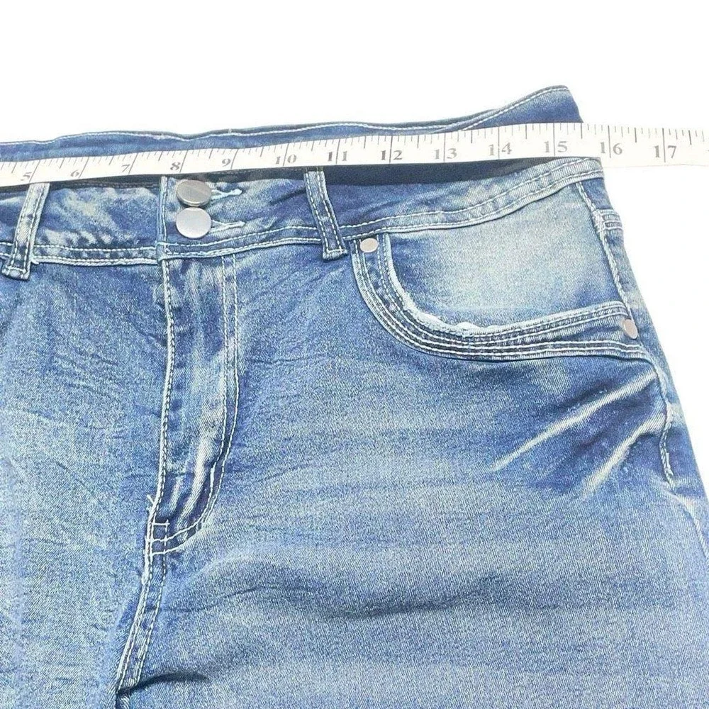 Medium Wash Fitted Stretch Boot Cut Jeans
